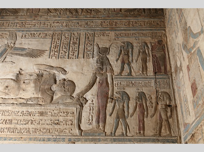 Opet PM 28 Ibc  ch X Osiris dvt Isis et 4 éléments du noun avec Thot et Ptah