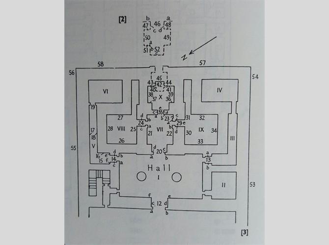 Opet PM 12ab Plan avec les n° de référence du coeur du temple